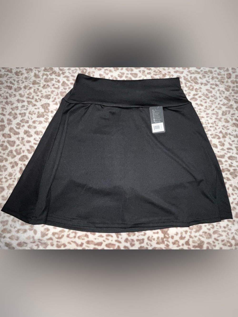 Black Fold-Over Waist Skirt